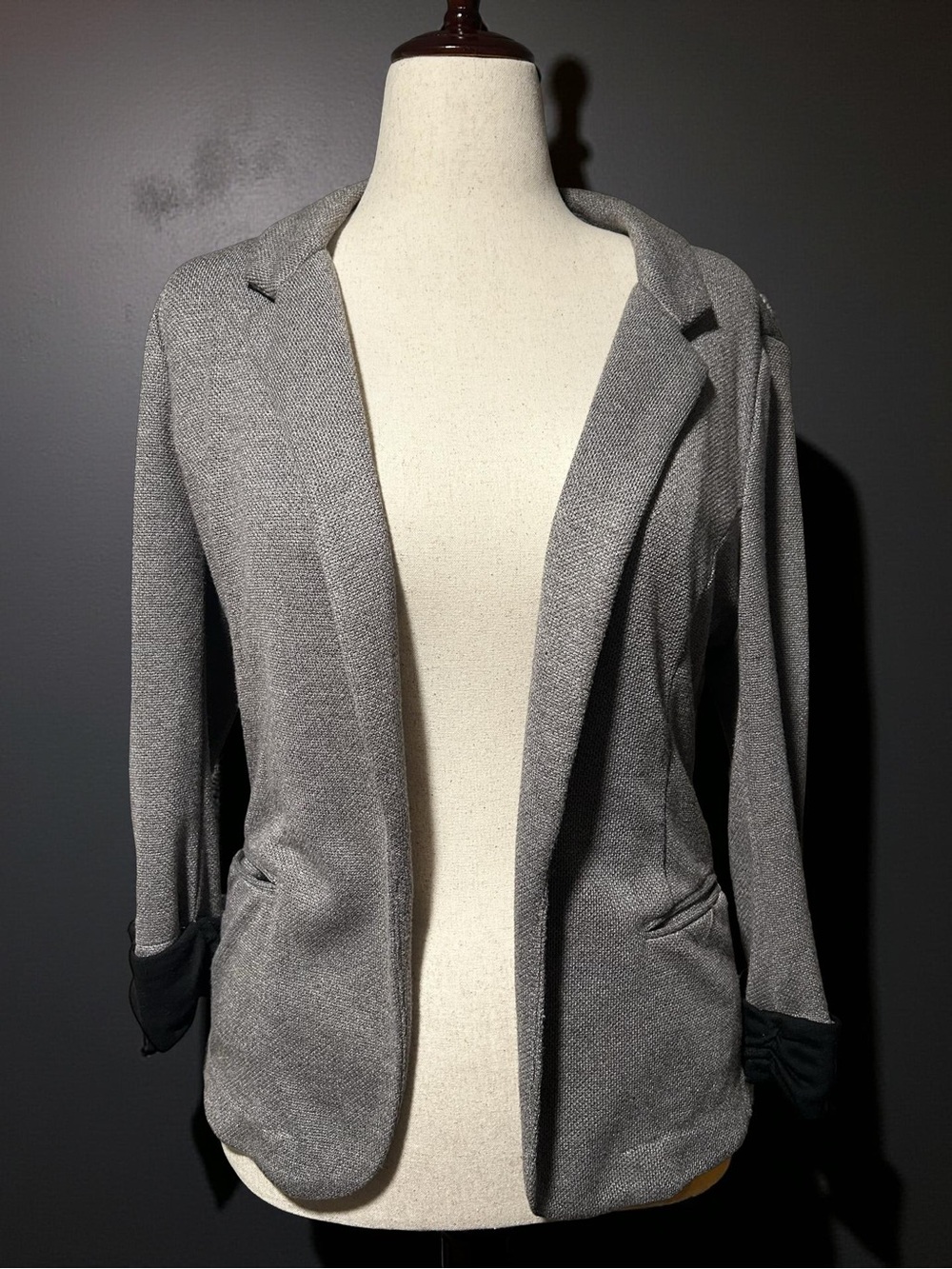 Women’s Gray Open-Front Blazer Jacket